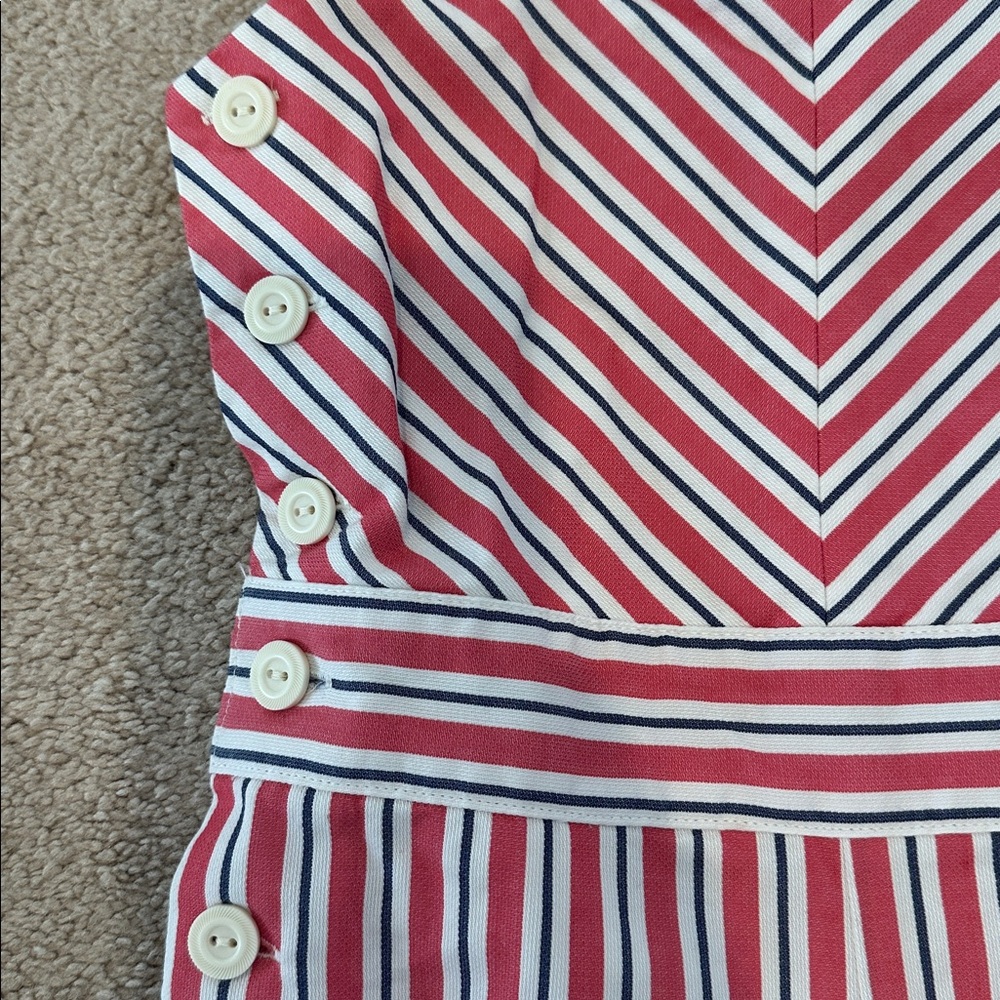 Polo by Ralph Lauren Red and White Striped Kids Romper - Picture 2 of 6